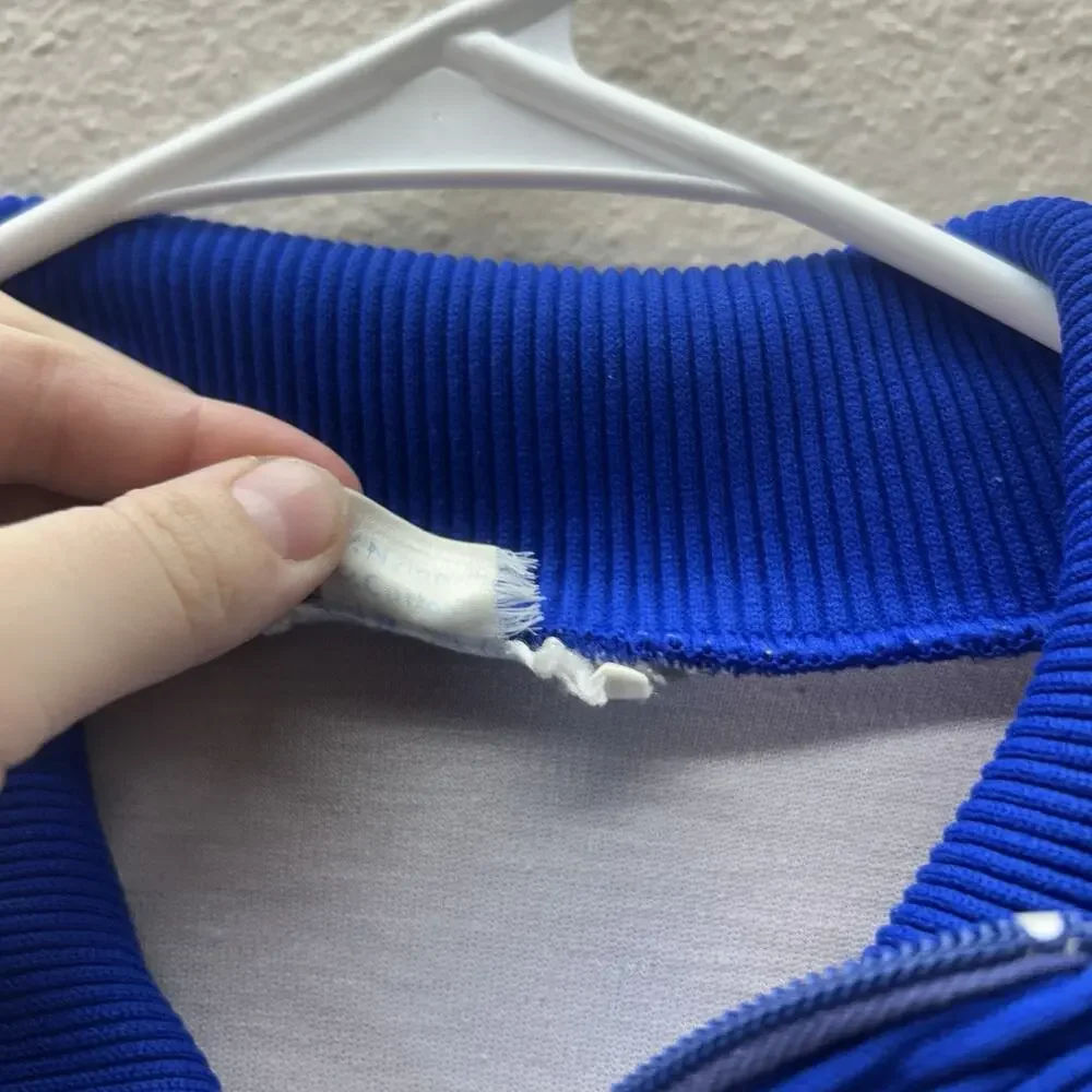 Vintage 70s/80s Adidas Trefoil Track Jacket – Blue & Gray Beckenbauer Style Sz S